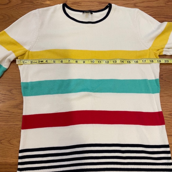 Talbots Bold Striped Pima Cotton Sweater, Size M - Picture 4 of 8